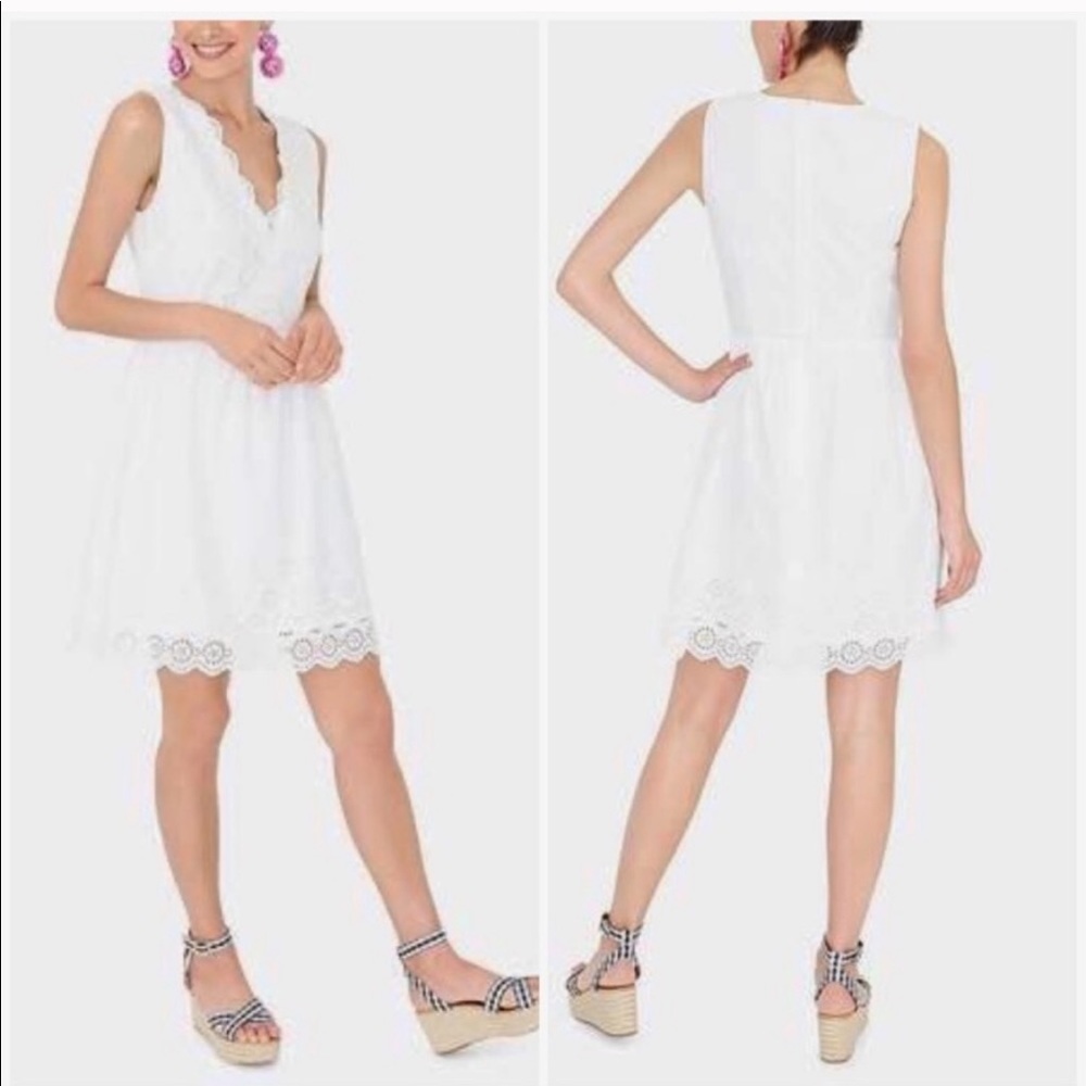 NWT white border eyelet dress